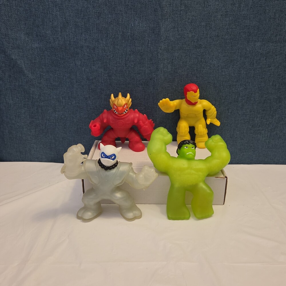 Goo Jit Zu Heroes Marvel Set of 4 Hulk Iron Man Pantaro Blazagon Squishy Toy - Picture 9 of 16